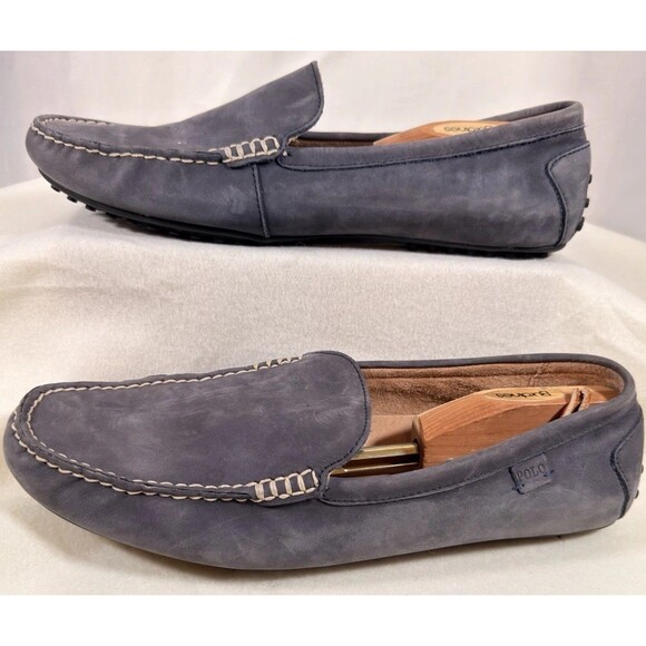 Polo Ralph Lauren Woodley Driver Loafer Mens 14 Gray Suede Moccasin Shoe Slip On - Picture 1 of 10